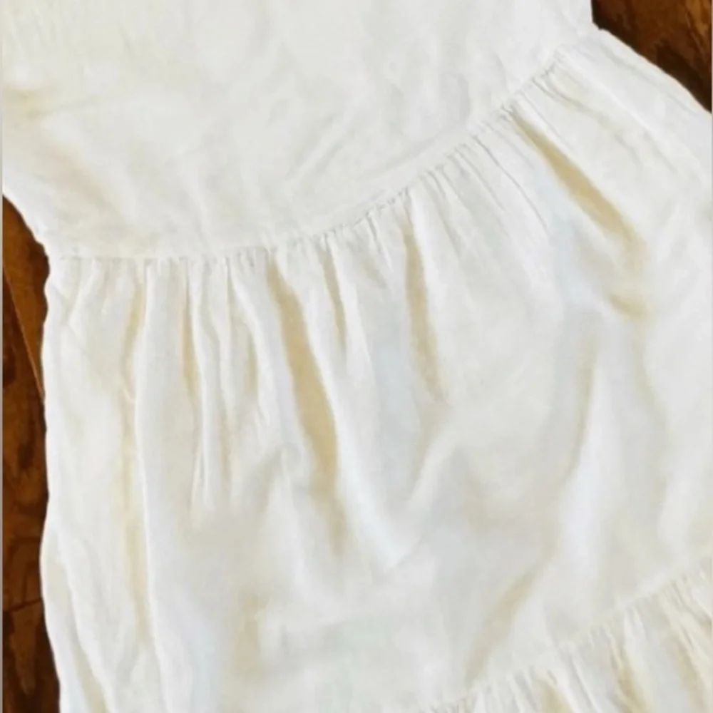 Lucky Brand White Boho Embroidered Babydoll Dress Ruffle Hem Women’s M - Picture 10 of 11